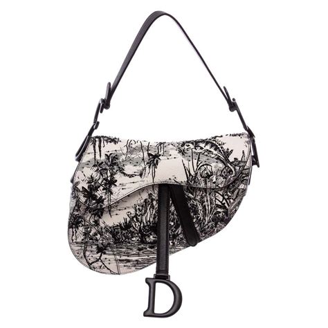 dior embroidered bag black and white|Dior small black bag.